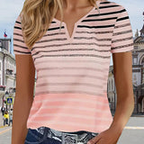 T-shirt décontracté rayé slim