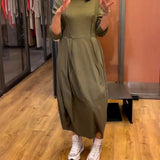 Robe à col rond et manches 2/3