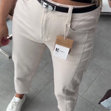Pantalon Taille Haute Décontracté Jambe Droite