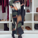Robe Tendance Imprimée À Col Rond Et Manches Longues