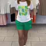 Ensemble Short Décontracté Imprimé Taille Mi-Haute