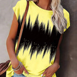 T-Shirt Col Rond Dégradé Contraste