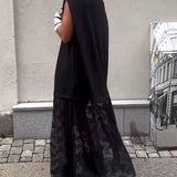 Robe sans Manches en Mesh et Patchwork