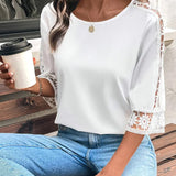 T-shirt Uni Creux Crochet Patchwork
