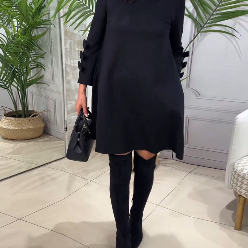 Robe décontractée au genou avec manches longues