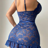 Lingerie Sexy Dentelle Volant Ourlet