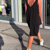 Robe Sans Manches Unie Shift