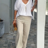 Ensemble Décolleté en V Pantalons Décontractés