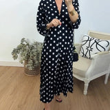 Robe à col V, coupe ample et à pois