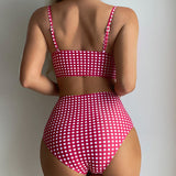 Bikini à carreaux avec des sangles minces