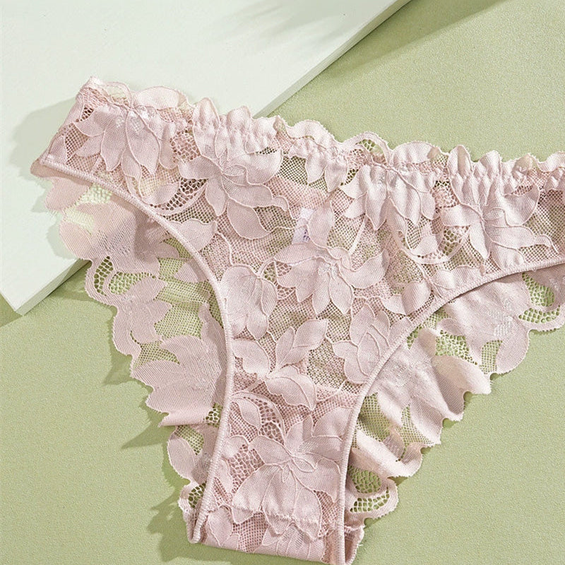 Culotte Femme En Dentelle Semi-Transparente