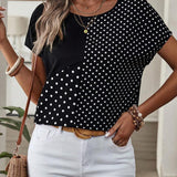 T-shirt Col Rond Imprimé Pois