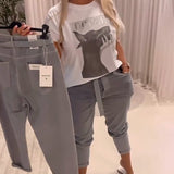 Pantalon Élastique Coupe Slim Décontracté