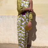 Ensemble Robe Imprimée Sans Manches Et Manteau