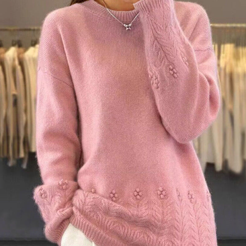 Pull-Over À La Coupe Adaptée Pour Femme, À Couleur Unie Et De Style Rétro