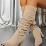 💥 Nouveautés – Déjà En Vente Chaude ! – Bottes À Talons Hauts Unies Et Stylées Pour Femmes