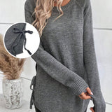 Pull Avec Manches Raglan Et Design De Nœud Latéral