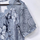 T-shirt Dentelle Crochet Patchwork Imprimé