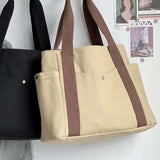 Sac en toile de grande capacité avec doubles poignées