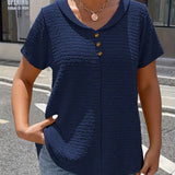 T-Shirt Col Peter Pan Trois Boutons