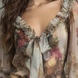 Blouse Imprimé Lotus Élégant