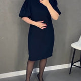 Robe élégante à manches courtes bouffantes