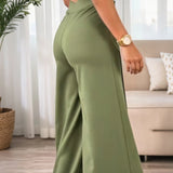 Pantalon Design Croisé Décontracté Jambe Large