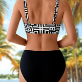 Bikini Deux-Pièces Imprimé Stylé