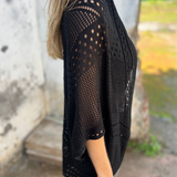 Manteau élégant avec design en tricot ajouré