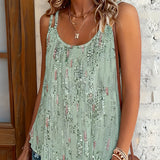 Haut Cami Double Bretelle Fleuri