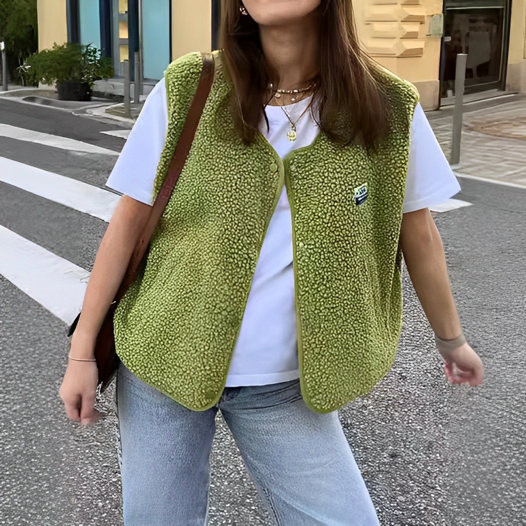 Luciana | Gilet sans manches boutonné pour femme