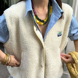 Luciana | Gilet sans manches boutonné pour femme
