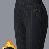 Pantalon taille haute décontracté avec poches