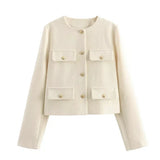 Florine | Veste vintage boutonnée à manches longues pour femme