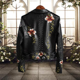 Fianna | Veste motard à imprimé floral pour femme