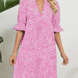 Robe verte à fleurs pour femmes