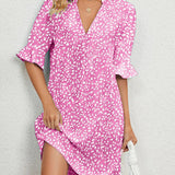 Robe verte à fleurs pour femmes