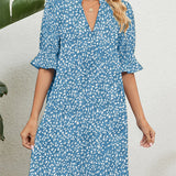 Robe verte à fleurs pour femmes