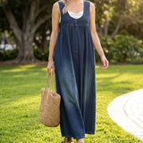 Capucine | Robe maxi en denim lavé vintage