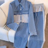 Natalie – Veste bicolore et pantalon large