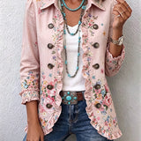 Araceli | Veste Florale avec Manches Bouffantes et Boutons