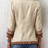 Almoudena | Blouse Fleurie avec Broderie et Volants