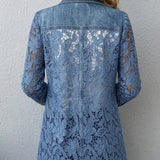 Alicia | Salopette américaine avec des fleurs en dentelle