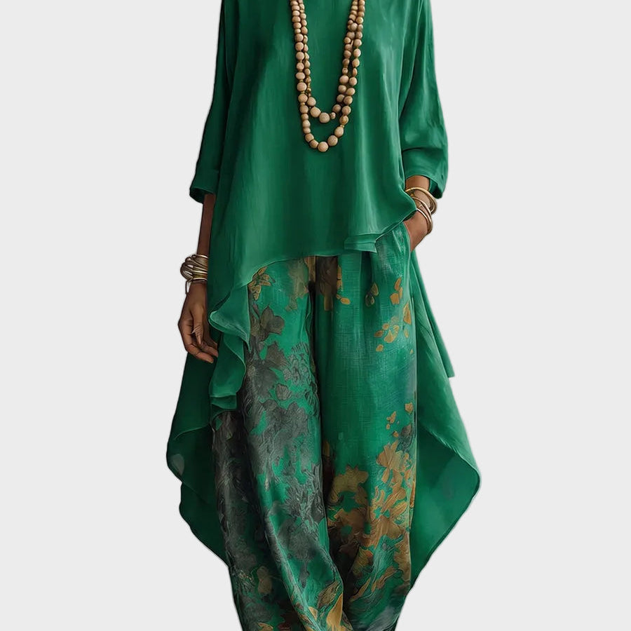 Flor - Ensemble Artistique Élégant avec Motif Floral