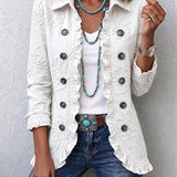 Marisol | Veste Beige Imprimée avec Volants
