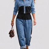 Natalie – Veste bicolore et pantalon large