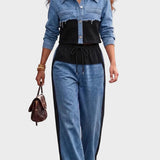 Natalie – Veste bicolore et pantalon large