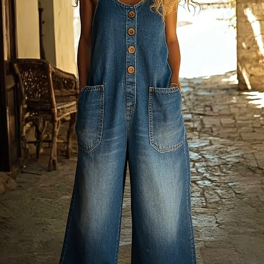 Lison | Salopette en denim coton lavé vintage
