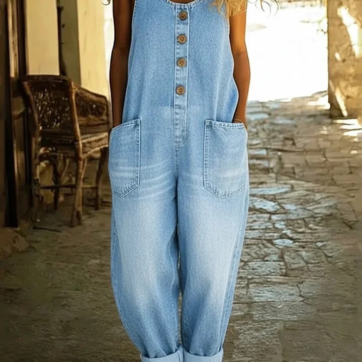Lison | Salopette en denim coton lavé vintage