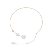 Collier clavicule pour femme avec fausse perle
